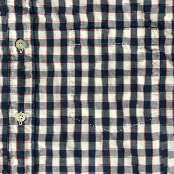 J. Crew mens navy white red plaid long sleeve button down shirt - size M - Picture 6 of 8